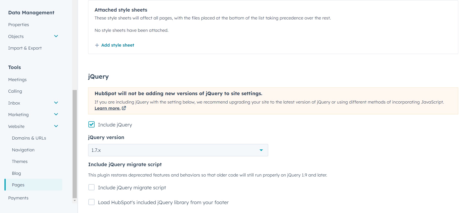 hubspot jquery