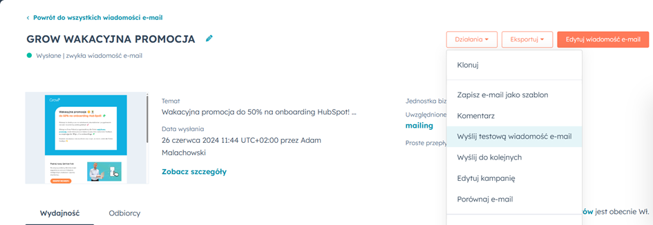 Narzędzia e-mail w HubSpot | Grow Poland